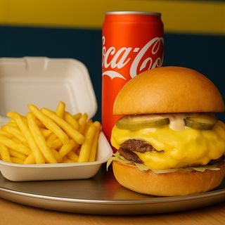 Bee Original , pomfrit + Coca Cola