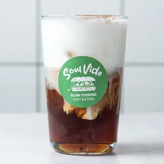 Caramel cinnamon cold brew ice foam