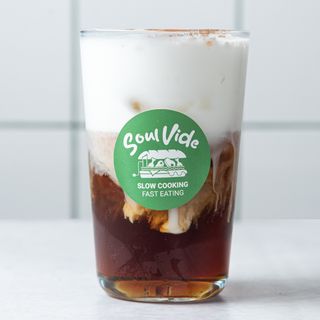 Caramel cinnamon cold brew ice foam