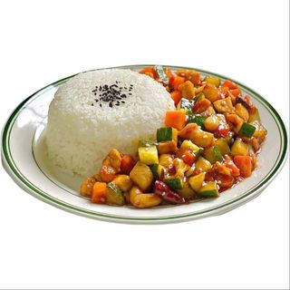 Kungpao chicken with rice宫爆鸡丁盖饭
