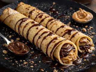Palačinke sa nutellom i kikiriki puterom 2 kom
