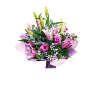 Raskošni buket sa orjentalnim ljiljanima i ružama