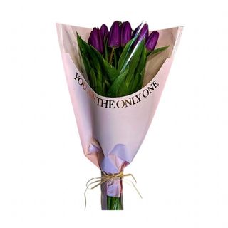 Ljubičaste lale u elegantnom pakovanju