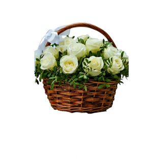 Korpa sa belim ružama