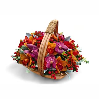 Jesenja korpa s cvećem