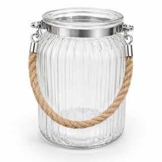Staklnena vaza - rebrasta sa detaljima