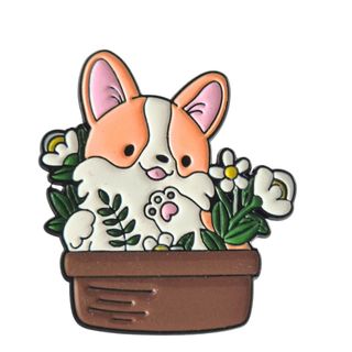 Broš korgi u korpe sa cvećem