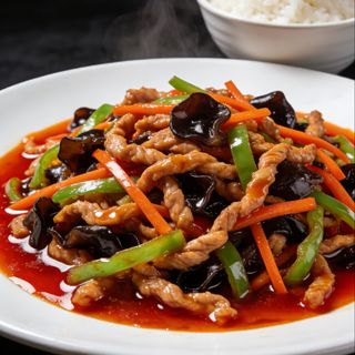 22. Shred fed pork (chicken)鱼香肉丝+rice