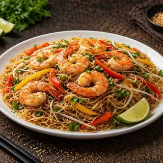 Fried Rice Noodles with Shrimp
