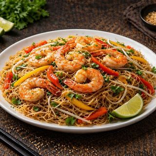 Fried Rice Noodles with Shrimp