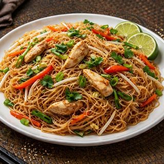 Fried Rice Noodles with Chicken