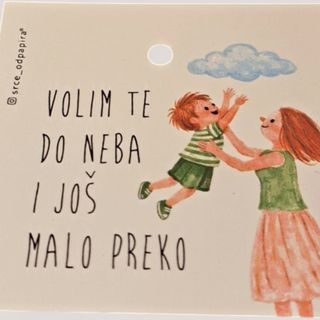 Mini porukica - "Volim te do neba i još malo preko"