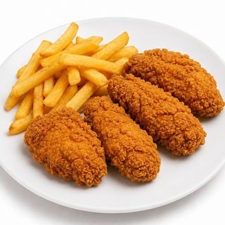 Hrskavi pileći štapići sa pomfritom