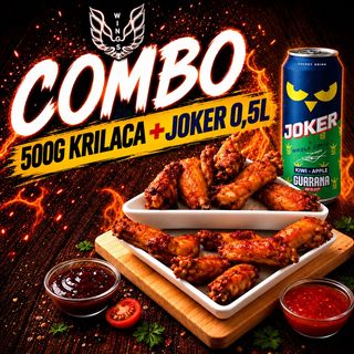 Combo Pileća krilca 500g+ Guarana kiwi 0.5l