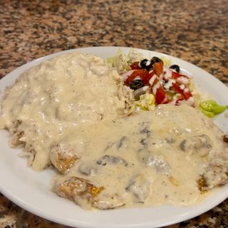 Plat escalope a la crème Roquefort