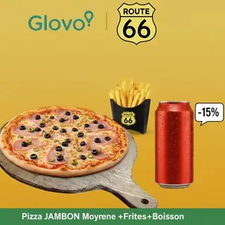Pizza Jambon Moyenne +Frites+Boisson