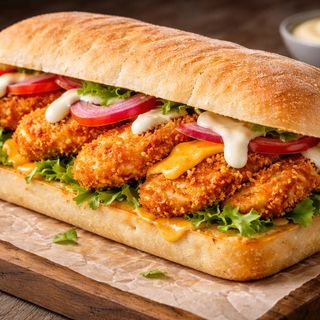 Ciabatta Poulet Pané + 2 nuggets +Soda au choix