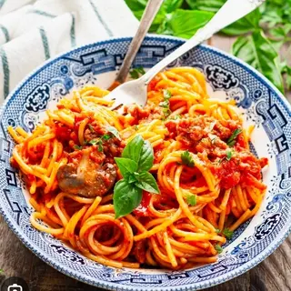 plat spaghetti escalope