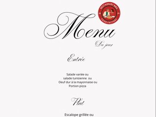 Menu Biba (salade+Plat+Dessert)