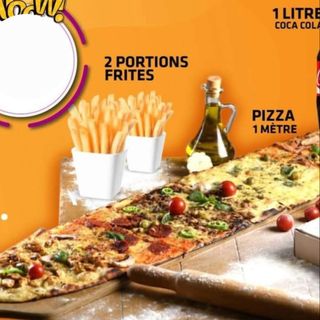 Pizza 1 métre + plat frites + 1 litre coca gratuit