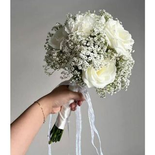 Bouquet marié  6 roses diamètre 12 cm