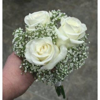 Bouquet mariée 3 roses 10 cm