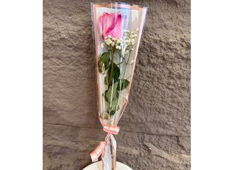 Une roses emballées Rose