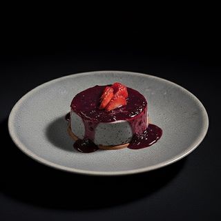 Panacota sesame noir coulis fruit rouge 