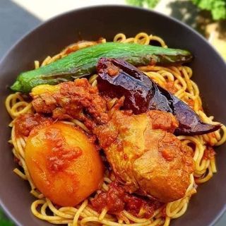 مقرونة دجاج +بريكة