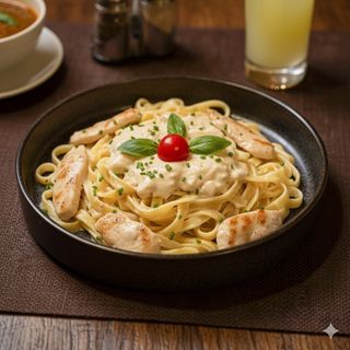 Pâtes poulet sauce blanche