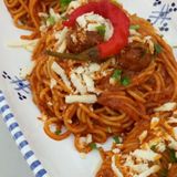 Pâte Escalope/ poulet sauce rouge