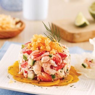 Tartare de crevette, citron, mayo, aneth