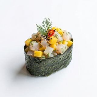 Tartare poisson blanc, mangue, aneth