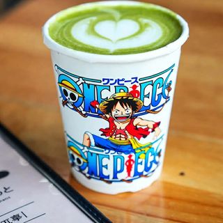 Hot matcha latte