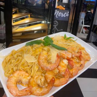 Spaghetti ou Tagliatelle aux Crevettes