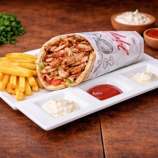 Sandwich naan chawarma dinde