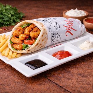 Sandwich naan crevette panée