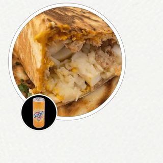 Chapati mozzarella, thon + boisson