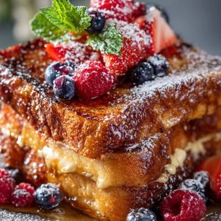 Pain perdu aux fruits rouges
