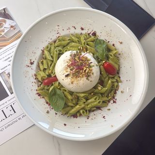 Penne Pesto Burrata Pistache