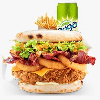 Menu burger naan bacon&onion