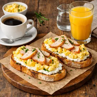 Bruschetta poulet fumé