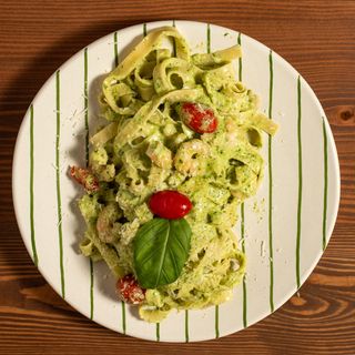Linguine Gamberetti Al Pesto