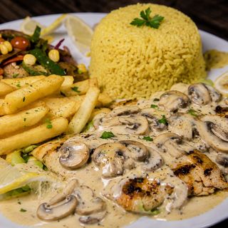 Plats escalope grillé à la crème fraîche