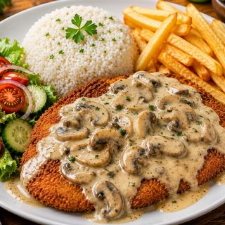 Plats escalope panée à la crème