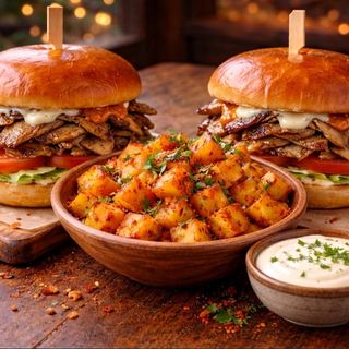 Double burgers chawarma poulet spécial