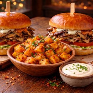 Double burger chwarma poulet