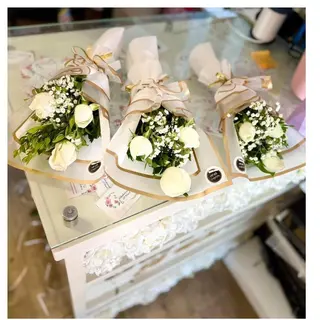 bouquet trois fleurs blanc 35d