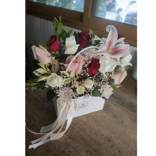 Flowetbag blanc palette rose, rouge blanc champagne