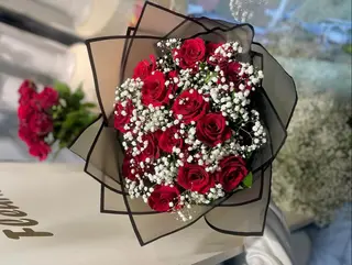 Bouquet fleurs et gypsophile
